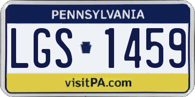 PA license plate LGS1459
