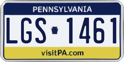PA license plate LGS1461