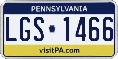 PA license plate LGS1466