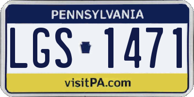 PA license plate LGS1471