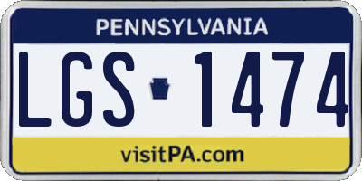 PA license plate LGS1474