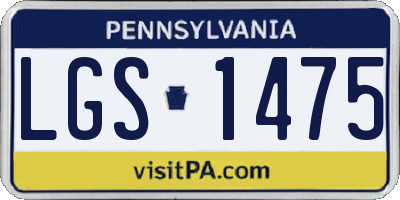 PA license plate LGS1475