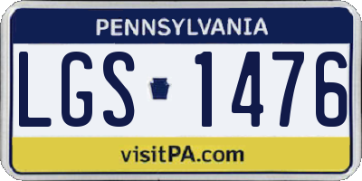 PA license plate LGS1476