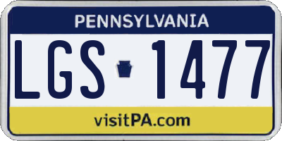 PA license plate LGS1477
