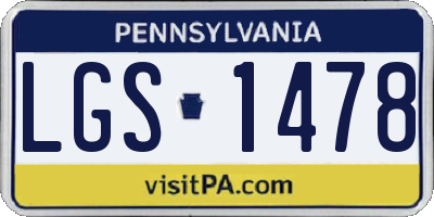 PA license plate LGS1478