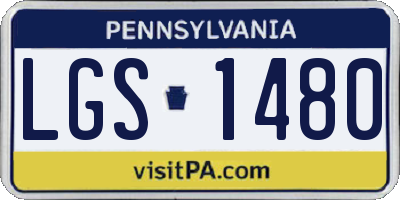 PA license plate LGS1480
