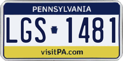 PA license plate LGS1481