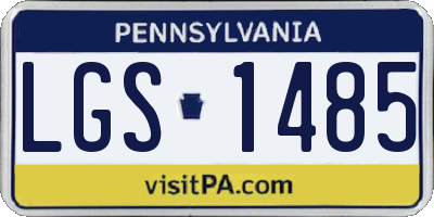 PA license plate LGS1485