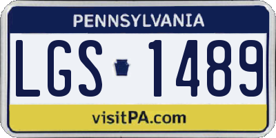 PA license plate LGS1489