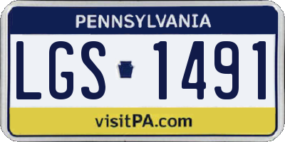 PA license plate LGS1491