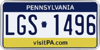 PA license plate LGS1496