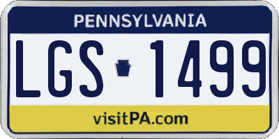 PA license plate LGS1499