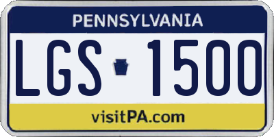 PA license plate LGS1500