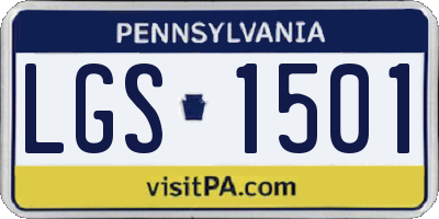 PA license plate LGS1501