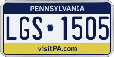 PA license plate LGS1505
