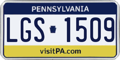 PA license plate LGS1509