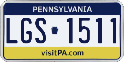 PA license plate LGS1511