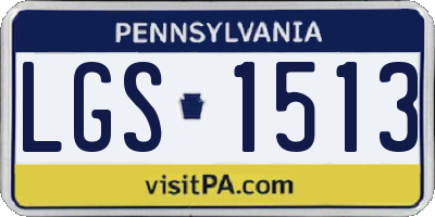 PA license plate LGS1513