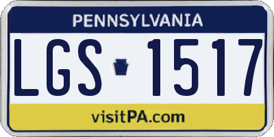 PA license plate LGS1517