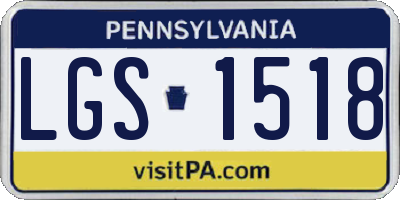 PA license plate LGS1518