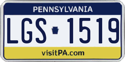 PA license plate LGS1519