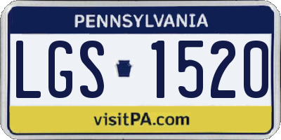 PA license plate LGS1520