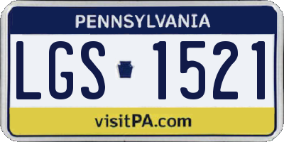 PA license plate LGS1521