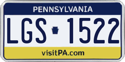 PA license plate LGS1522