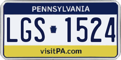 PA license plate LGS1524