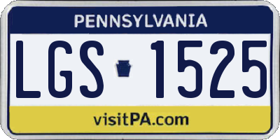 PA license plate LGS1525
