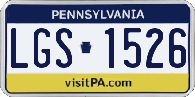 PA license plate LGS1526