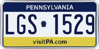 PA license plate LGS1529