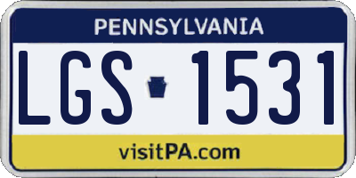 PA license plate LGS1531