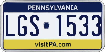 PA license plate LGS1533