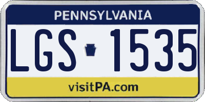 PA license plate LGS1535