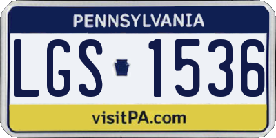 PA license plate LGS1536