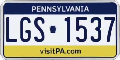 PA license plate LGS1537
