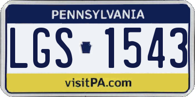 PA license plate LGS1543