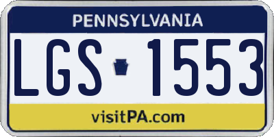 PA license plate LGS1553