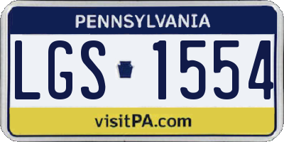 PA license plate LGS1554