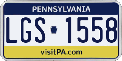 PA license plate LGS1558