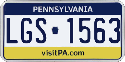 PA license plate LGS1563