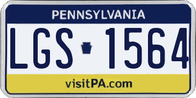 PA license plate LGS1564