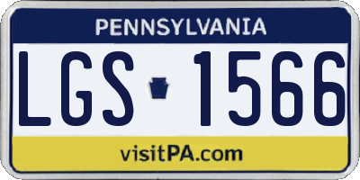 PA license plate LGS1566