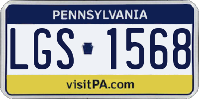 PA license plate LGS1568