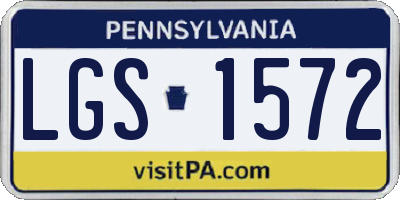 PA license plate LGS1572