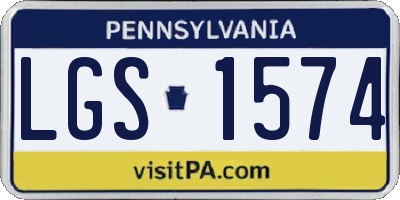 PA license plate LGS1574