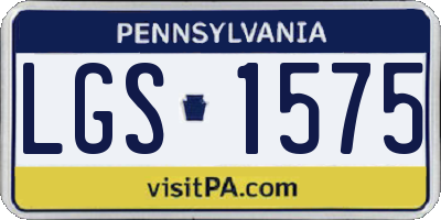 PA license plate LGS1575