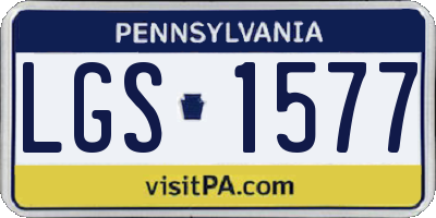 PA license plate LGS1577