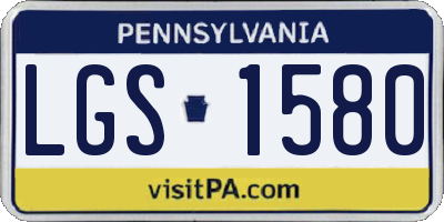 PA license plate LGS1580